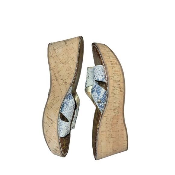 Sam Edelman Women's Leather Snakeskin Reid Slide Wedge Heel Mule Sandal 8.5 - Picture 4 of 10